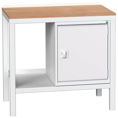 Stoły warsztatowe Bott Verso Weld z szafką, szer. 100 i 150 cm, multipleks/stal - Stół warsztatowy Bott Verso Weld, 93 x 100 x 60 cm, 1 szafka, multip