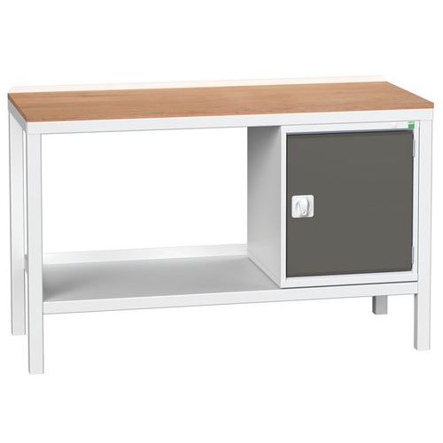 Stoły warsztatowe Bott Verso Weld z szafką, szer. 100 i 150 cm, multipleks/stal - Stół warsztatowy Bott Verso Weld, 93 x 150 x 60 cm, 1 szafka, multip