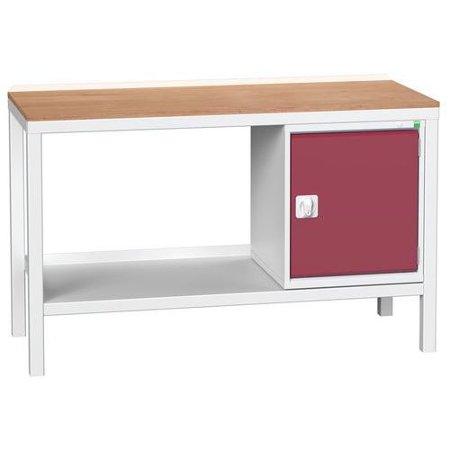 Stoły warsztatowe Bott Verso Weld z szafką, szer. 100 i 150 cm, multipleks/stal - Stół warsztatowy Bott Verso Weld, 93 x 150 x 60 cm, 1 szafka, multip