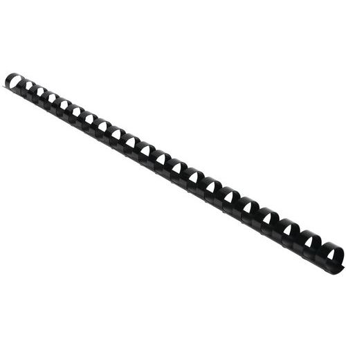 Plastikowe grzbiety do oprawy ringowej A4 - Plastikowe grzbiety do oprawy ringowej A4, 12 mm, czarne