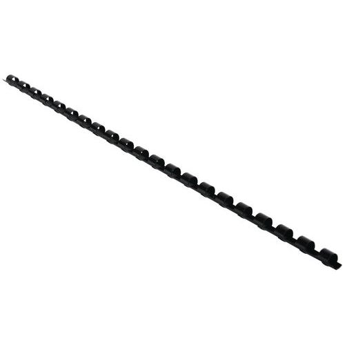 Plastikowe grzbiety do oprawy ringowej A4 - Plastikowe grzbiety do oprawy ringowej A4, 6 mm, czarne