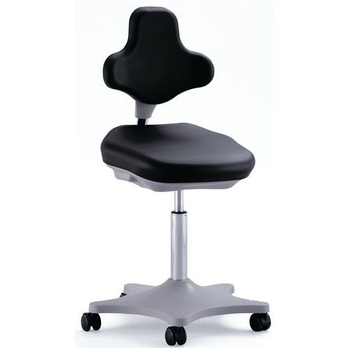 Krzesło robocze antystatyczne ESD Labster Bimos 9103E na kółkach, czarne - Krzesło robocze antystatyczne ESD Labster Bimos 9103E na kółkach, skóra, ko