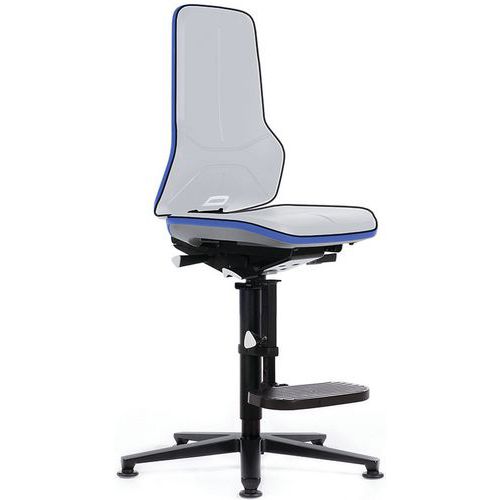 Stelaż krzesła warsztatowego Neon Bimos 9571, z podnóżkiem, ślizgaczami - Rama krzesła warsztatowego Neon Bimos 9571, mechanizm synchroniczny, z podnó