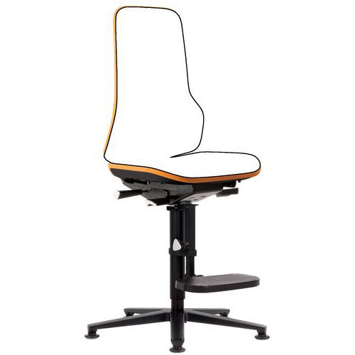 Stelaż krzesła warsztatowego Neon Bimos 9571, z podnóżkiem, ślizgaczami - Rama krzesła warsztatowego Neon Bimos 9571, mechanizm synchroniczny, z podnó