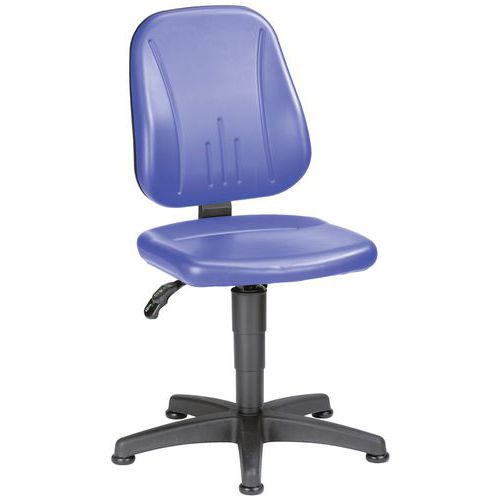 Krzesło robocze Bimos Unitec z ślizgaczami, bez podnóżka - Krzesło robocze Bimos Unitec 9650 z ślizgaczami, bez podnóżka, ekoskóra, jasnoniebieski