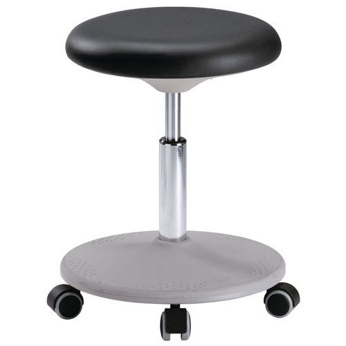 Stołek roboczy Bimos Labster 9107 z kółkami - Stołek roboczy Bimos Labster 9107 z kółkami, poliuretan, kolor czarny