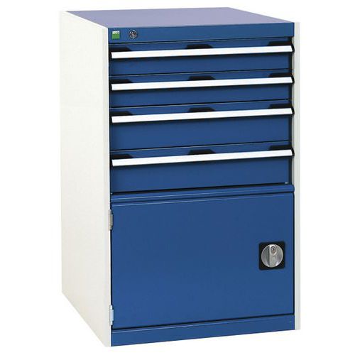 Warsztatowe szafki z szufladami Bott Cubio, 100 x 65 x 52,5-75 cm, 4 szuflady, 1 szafka - Warsztatowa szafka z szufladami Bott Cubio, 100 x 65 x 52,5 