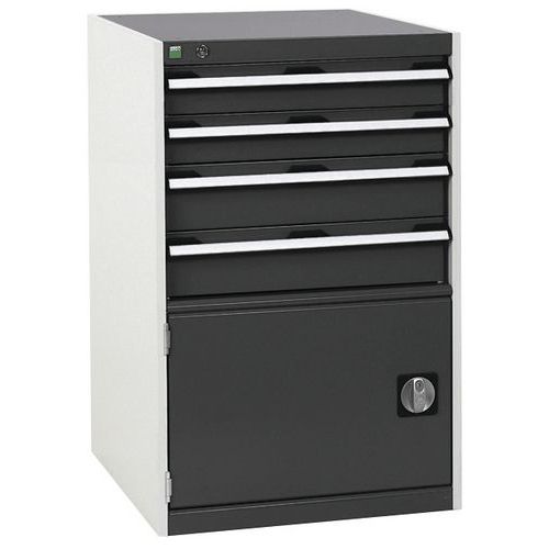 Warsztatowe szafki z szufladami Bott Cubio, 100 x 65 x 52,5-75 cm, 4 szuflady, 1 szafka - Warsztatowa szafka z szufladami Bott Cubio, 100 x 65 x 52,5 
