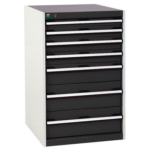 Warsztatowe szafki z szufladami Bott Cubio, 100 x 65 x 52,5-75 cm, 7 szuflad - Warsztatowa szafka z szufladami Bott Cubio, 100 x 65 x 52,5 cm, 7 szufl