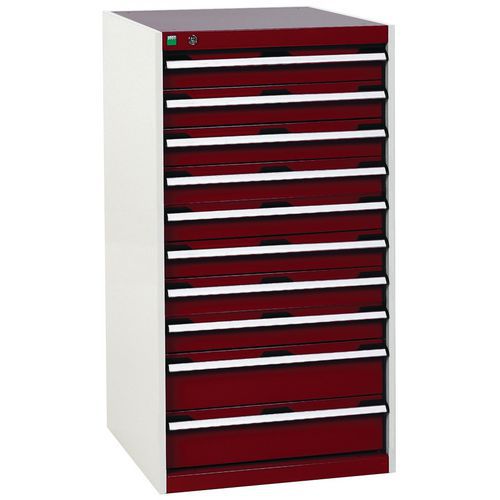 Warsztatowe szafki z szufladami Bott Cubio, 120 x 65 x 52,5-75 cm, 10 szuflad - Warsztatowa szafka z szufladami Bott Cubio, 120 x 65 x 52,5 cm, 10 szu