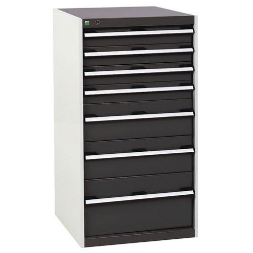 Warsztatowe szafki z szufladami Bott Cubio, 120 x 65 x 52,5-75 cm, 7 szuflad - Warsztatowa szafka z szufladami Bott Cubio, 120 x 65 x 52,5 cm, 7 szufl