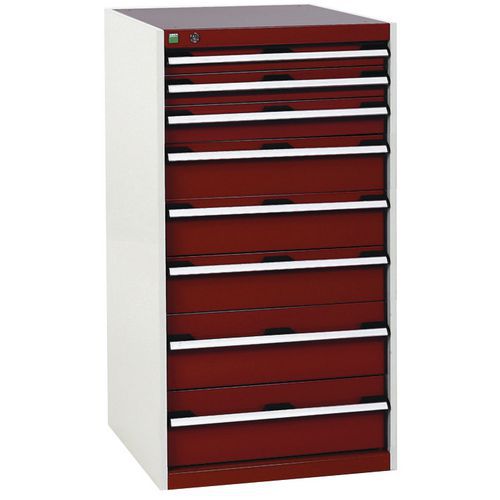 Warsztatowe szafki z szufladami Bott Cubio, 120 x 65 x 52,5-75 cm, 8 szuflad - Warsztatowa szafka z szufladami Bott Cubio, 120 x 65 x 52,5 cm, 8 szufl