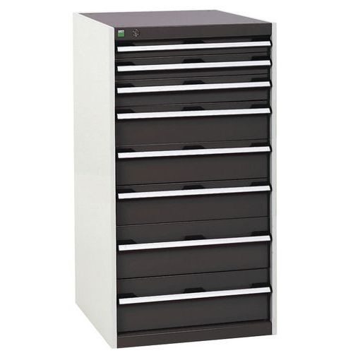 Warsztatowe szafki z szufladami Bott Cubio, 120 x 65 x 52,5-75 cm, 8 szuflad - Warsztatowa szafka z szufladami Bott Cubio, 120 x 65 x 52,5 cm, 8 szufl