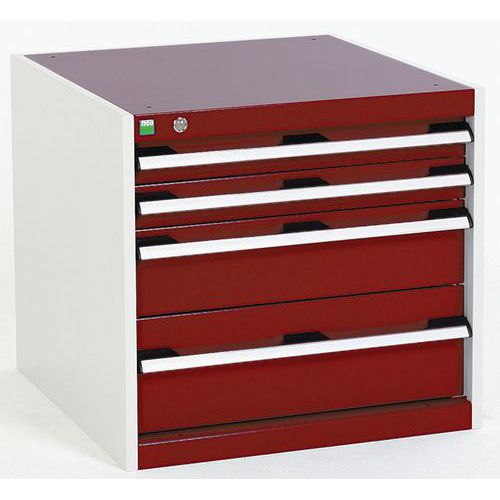 Szafki warsztatowe z szufladami Bott Cubio, 60 x 65 x 52,5-75 cm, 4 szuflady - Warsztatowa szafka z szufladami Bott Cubio, 60 x 65 x 52,5 cm, 4 szufla