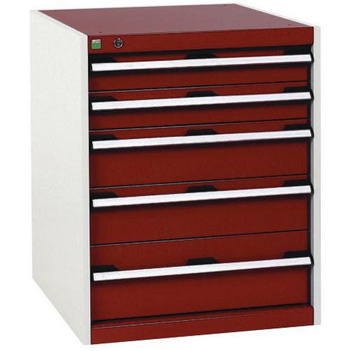 Szafki warsztatowe z szufladami Bott Cubio, 80 x 65 x 52,5-75 cm, 5 szuflad - Warsztatowa szafka z szufladami Bott Cubio, 80 x 65 x 52,5 cm, 5 szuflad