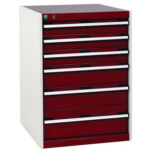 Szafki warsztatowe z szufladami Bott Cubio, 90 x 65 x 52,5-75 cm, 6 szuflad - Warsztatowa szafka z szufladami Bott Cubio, 90 x 65 x 52,5 cm, 6 szuflad