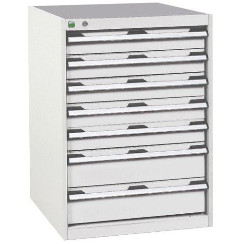 Szafki warsztatowe z szufladami Bott Cubio, 90 x 65 x 52,5-75 cm, 7 szuflad - Warsztatowa szafka z szufladami Bott Cubio, 90 x 65 x 52,5 cm, 7 szuflad