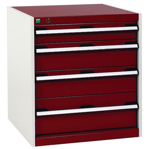 Szafki warsztatowe z szufladami Bott Cubio, 70 x 65 x 52,5-75 cm, 4 szuflady - Warsztatowa szafka z szufladami Bott Cubio, 70 x 65 x 65 cm, 4 szuflady