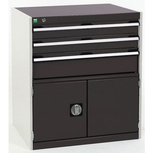 Warsztatowe szafki z szufladami Bott Cubio, 90 x 80 x 52,5-75 cm, 3 szuflady, 1 szafka - Warsztatowa szafka z szufladami Bott Cubio, 90 x 80 x 52,5 cm
