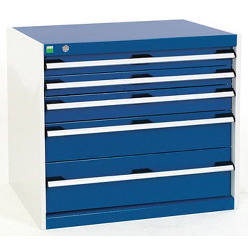 Szafki warsztatowe z szufladami Bott Cubio, 70 x 80 x 52,5-75 cm, 5 szuflad - Warsztatowa szafka z szufladami Bott Cubio, 70 x 80 x 65 cm, 5 szuflad, 