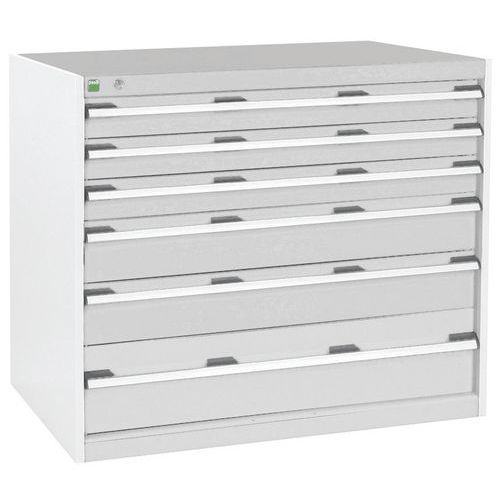 Szafki warsztatowe z szufladami Bott Cubio, 90 x 105 x 65-75 cm, 6 szuflad - Warsztatowa szafka z szufladami Bott Cubio, 90 x 105 x 65 cm, 6 szuflad, 