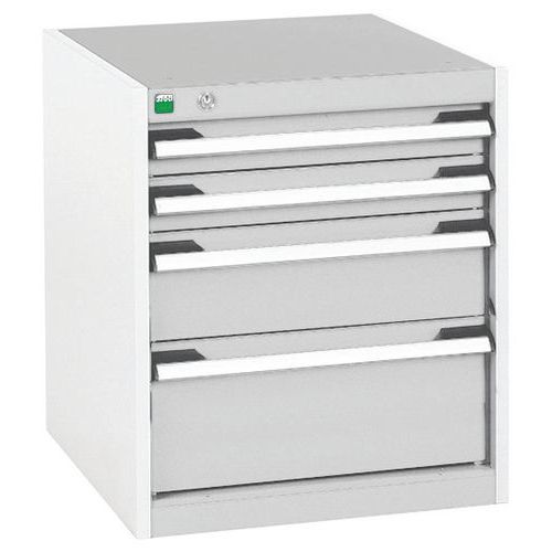 Warsztatowe szafki z szufladami Bott Cubio, 60 x 52,5 x 52,5-65 cm, 4 szuflady - Warsztatowa szafka z szufladami Bott Cubio, 60 x 52,5 x 52,5 cm, 4 sz