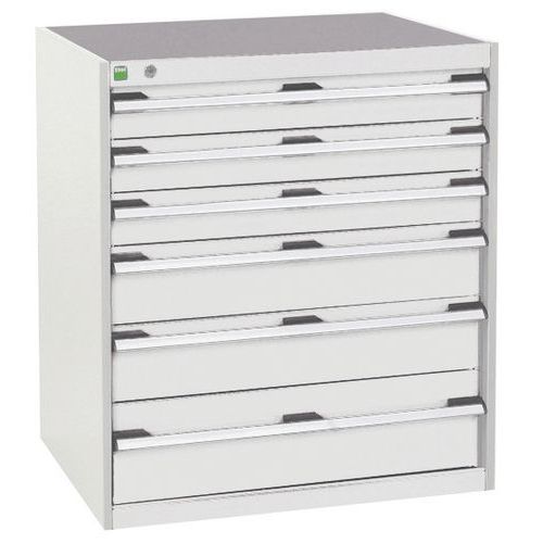 Szafki warsztatowe z szufladami Bott Cubio, 90 x 80 x 52,5-75 cm, 6 szuflad - Warsztatowa szafka z szufladami Bott Cubio, 90 x 80 x 52,5 cm, 6 szuflad