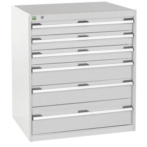 Szafki warsztatowe z szufladami Bott Cubio, 90 x 80 x 52,5-75 cm, 6 szuflad - Warsztatowa szafka z szufladami Bott Cubio, 90 x 80 x 65 cm, 6 szuflad, 