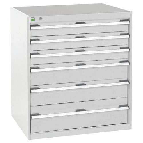 Szafki warsztatowe z szufladami Bott Cubio, 90 x 80 x 52,5-75 cm, 6 szuflad - Warsztatowa szafka z szufladami Bott Cubio, 90 x 80 x 75 cm, 6 szuflad, 