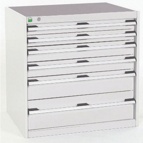 Szafki warsztatowe z szufladami Bott Cubio, 80 x 80 x 52,5-75 cm, 6 szuflad - Warsztatowa szafka z szufladami Bott Cubio, 80 x 80 x 75 cm, 6 szuflad, 