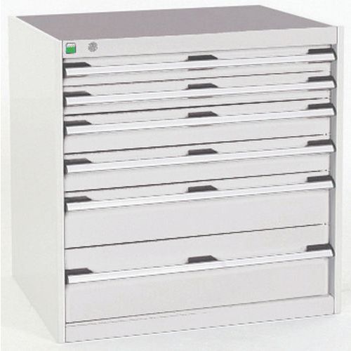 Szafki warsztatowe z szufladami Bott Cubio, 80 x 80 x 52,5-75 cm, 6 szuflad - Warsztatowa szafka z szufladami Bott Cubio, 80 x 80 x 52,5 cm, 6 szuflad