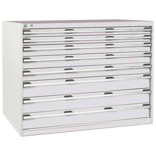 Szafki warsztatowe z szufladami Bott Cubio, 100 x 130 x 65-75 cm, 8 szuflad - Warsztatowa szafka z szufladami Bott Cubio, 100 x 130 x 75 cm, 8 szuflad