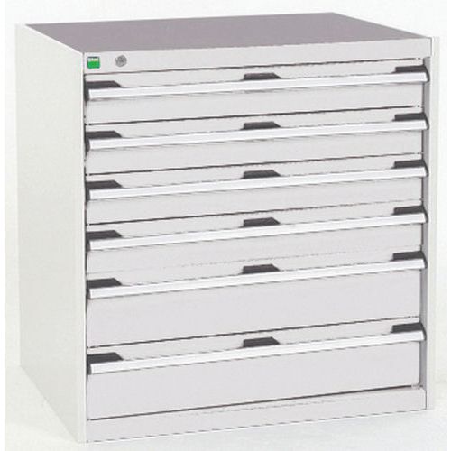 Szafki warsztatowe z szufladami Bott Cubio, 80 x 80 x 52,5-75 cm, 6 szuflad - Warsztatowa szafka z szufladami Bott Cubio, 80 x 80 x 75 cm, 6 szuflad, 
