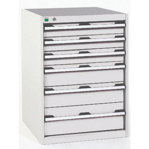 Szafki warsztatowe z szufladami Bott Cubio, 90 x 65 x 52,5-75 cm, 6 szuflad - Warsztatowa szafka z szufladami Bott Cubio, 90 x 65 x 75 cm, 6 szuflad, 