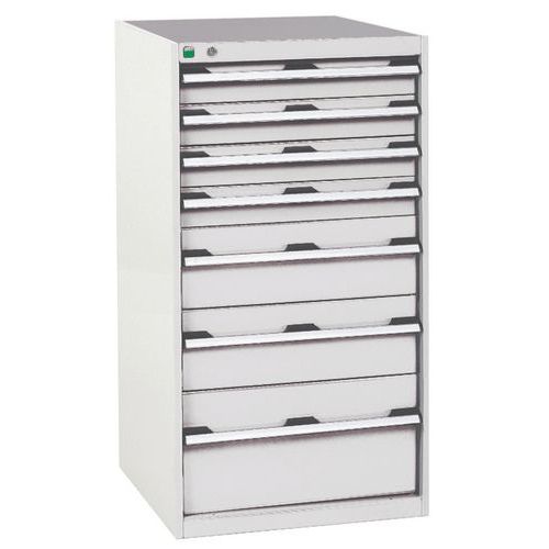 Warsztatowe szafki z szufladami Bott Cubio, 120 x 65 x 52,5-75 cm, 7 szuflad - Warsztatowa szafka z szufladami Bott Cubio, 120 x 65 x 65 cm, 7 szuflad