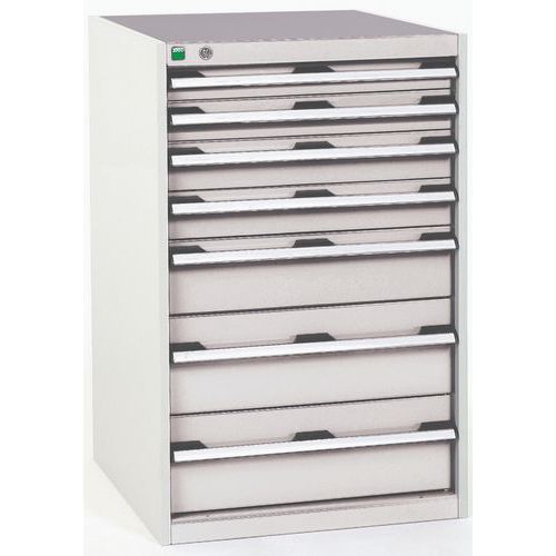 Warsztatowe szafki z szufladami Bott Cubio, 100 x 65 x 52,5-75 cm, 7 szuflad - Warsztatowa szafka z szufladami Bott Cubio, 100 x 65 x 65 cm, 7 szuflad