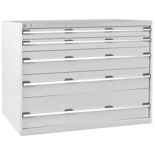 Szafki warsztatowe z szufladami Bott Cubio, 100 x 130 x 65-75 cm, 5 szuflad - Warsztatowa szafka z szufladami Bott Cubio, 100 x 130 x 75 cm, 5 szuflad