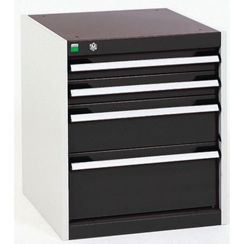 Warsztatowe szafki z szufladami Bott Cubio, 60 x 52,5 x 52,5-65 cm, 4 szuflady - Warsztatowa szafka z szufladami Bott Cubio, 60 x 52,5 x 65 cm, 4 szuf