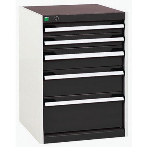 Warsztatowe szafki z szufladami Bott Cubio, 60 x 52,5 x 52,5-65 cm, 5 szuflad - Warsztatowa szafka z szufladami Bott Cubio, 60 x 52,5 x 65 cm, 5 szufl