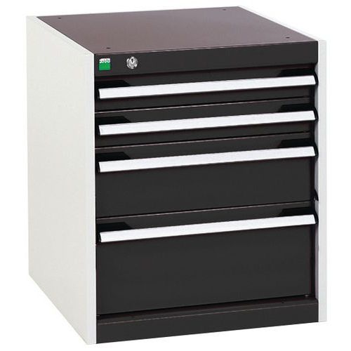Warsztatowe szafki z szufladami Bott Cubio, 60 x 52,5 x 52,5-65 cm, 4 szuflady - Warsztatowa szafka z szufladami Bott Cubio, 60 x 52,5 x 52,5 cm, 4 sz