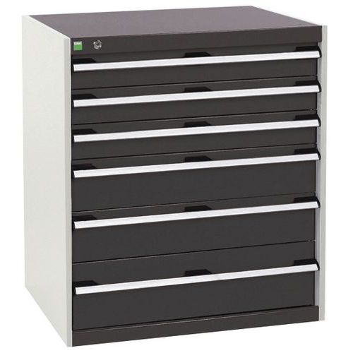 Szafki warsztatowe z szufladami Bott Cubio, 90 x 80 x 52,5-75 cm, 6 szuflad - Warsztatowa szafka z szufladami Bott Cubio, 90 x 80 x 52,5 cm, 6 szuflad