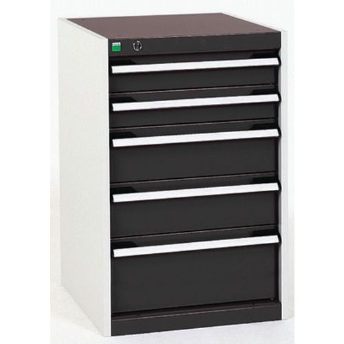 Warsztatowe szafki z szufladami Bott Cubio, 80 x 52,5 x 52,5-65 cm, 5 szuflad - Warsztatowa szafka z szufladami Bott Cubio, 80 x 52,5 x 65 cm, 5 szufl