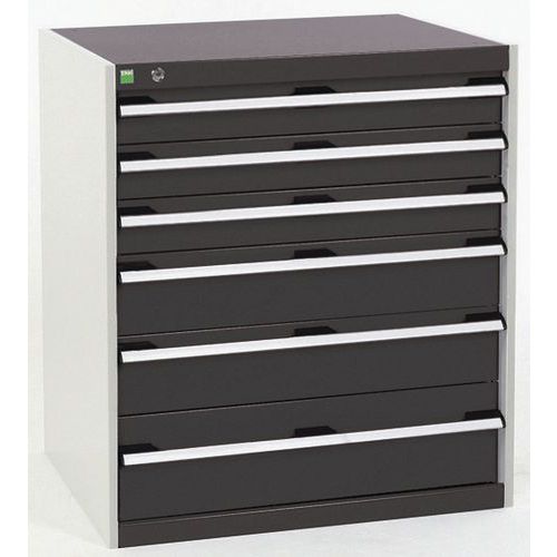 Szafki warsztatowe z szufladami Bott Cubio, 90 x 80 x 52,5-75 cm, 6 szuflad - Warsztatowa szafka z szufladami Bott Cubio, 90 x 80 x 75 cm, 6 szuflad, 