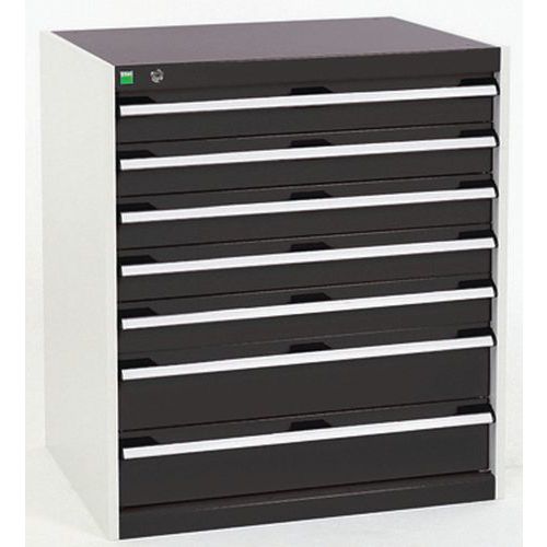 Szafki warsztatowe z szufladami Bott Cubio, 90 x 80 x 52,5-75 cm, 7 szuflad - Warsztatowa szafka z szufladami Bott Cubio, 90 x 80 x 75 cm, 7 szuflad, 