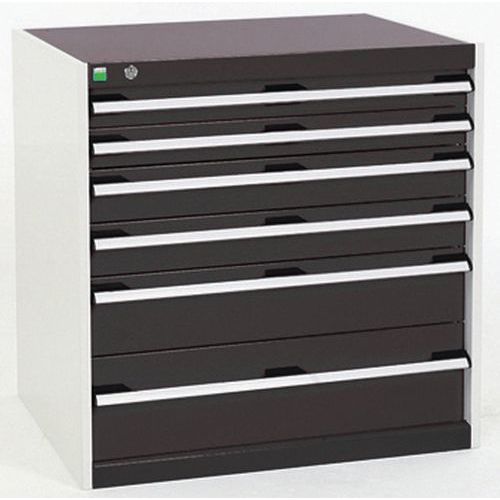 Szafki warsztatowe z szufladami Bott Cubio, 80 x 80 x 52,5-75 cm, 6 szuflad - Warsztatowa szafka z szufladami Bott Cubio, 80 x 80 x 75 cm, 6 szuflad, 