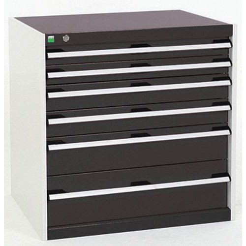 Szafki warsztatowe z szufladami Bott Cubio, 80 x 80 x 52,5-75 cm, 6 szuflad - Warsztatowa szafka z szufladami Bott Cubio, 80 x 80 x 52,5 cm, 6 szuflad