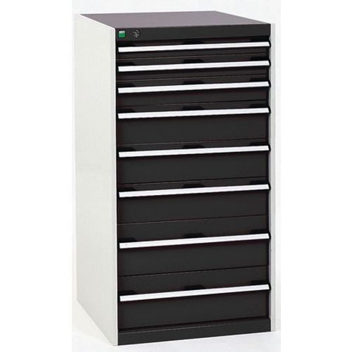 Warsztatowe szafki z szufladami Bott Cubio, 120 x 65 x 52,5-75 cm, 8 szuflad - Warsztatowa szafka z szufladami Bott Cubio, 120 x 65 x 75 cm, 8 szuflad