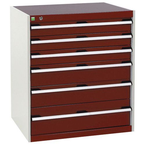 Szafki warsztatowe z szufladami Bott Cubio, 90 x 80 x 52,5-75 cm, 6 szuflad - Warsztatowa szafka z szufladami Bott Cubio, 90 x 80 x 52,5 cm, 6 szuflad