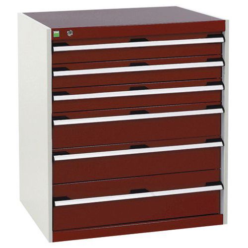 Szafki warsztatowe z szufladami Bott Cubio, 90 x 80 x 52,5-75 cm, 6 szuflad - Warsztatowa szafka z szufladami Bott Cubio, 90 x 80 x 65 cm, 6 szuflad, 