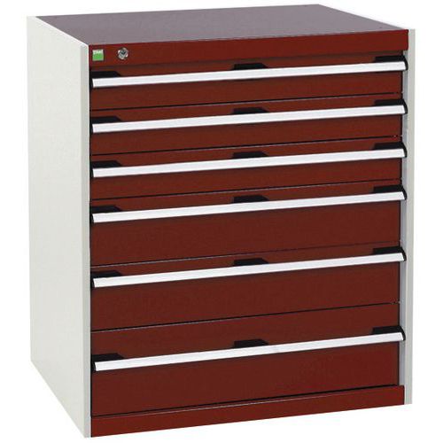 Szafki warsztatowe z szufladami Bott Cubio, 90 x 80 x 52,5-75 cm, 6 szuflad - Warsztatowa szafka z szufladami Bott Cubio, 90 x 80 x 75 cm, 6 szuflad, 